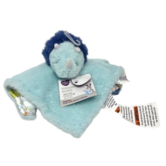 Parents Choice Triceratops Dinosaur Lovey Plush Blue Security Blanket Buddy NEW - Picture 1 of 10